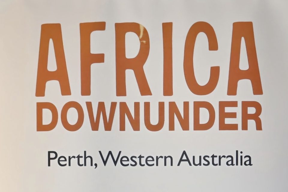 Africa Down Under conference sign, Perth, Western Australia